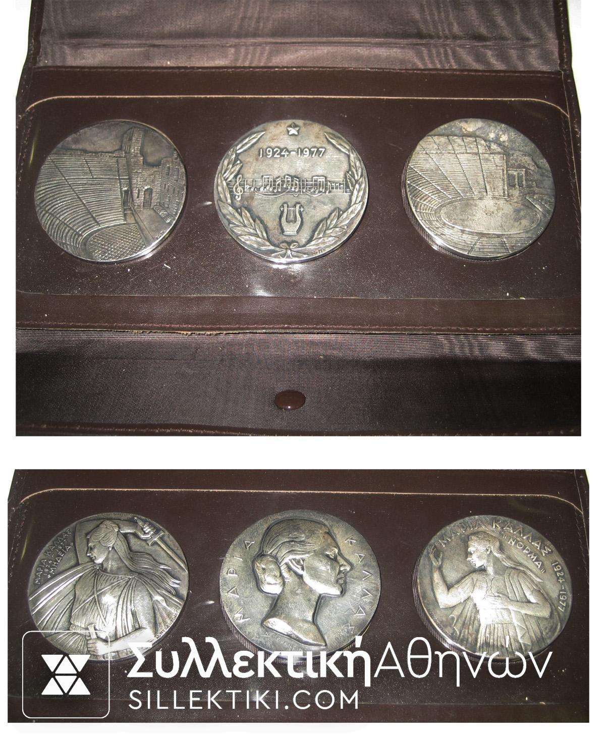 Set of 3 Medal of Maria Kallas